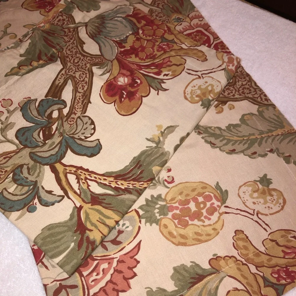 Pottery Barn Floral Standard Pillow Shams Set of Two, Tan with Floral Print, EUC